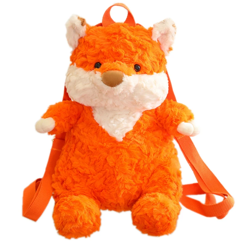 Furry backpack animal shaped kindergarten baby camping spring outing plush travel bag manufacturer plush toy backpack