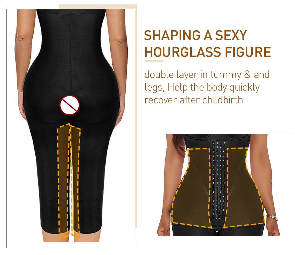 High Compression Slim Thigh Post Surgical Faja Shapewear Butt Lifter Body Shaper Stage 2 Fajas Colombianas Post Surgery Bodysuit