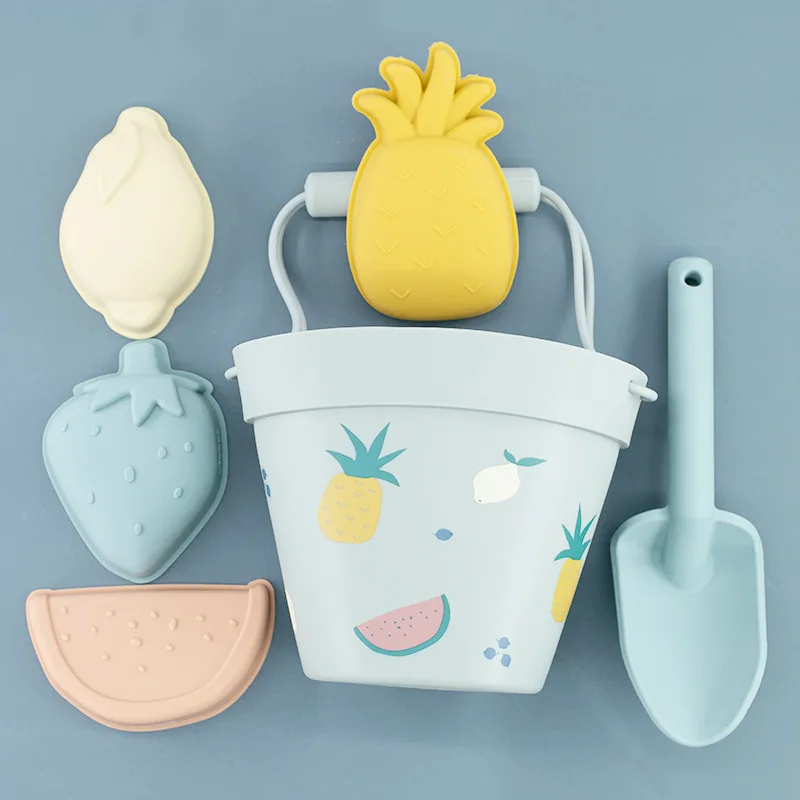 Children Silicone Parent-Child Play Sand Water Tools Set Sand Digging Tools Shovel Buckets Seaside Kids Beach Toys