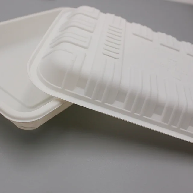 Household Kitchen Tableware Biodegradable corn starch Disposable Food Container Rectangular Food Tray