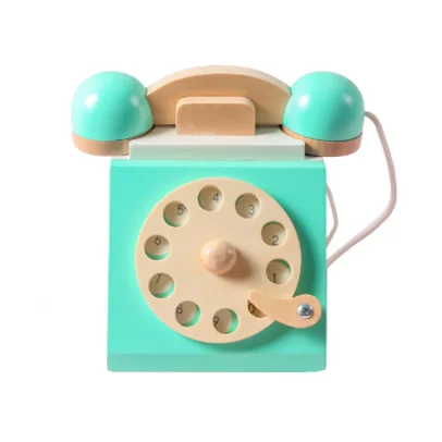 New Wholesale Kids Multifunctional Baby Telephone Toy Wooden Pretend Play Toys Baby Toys Phone