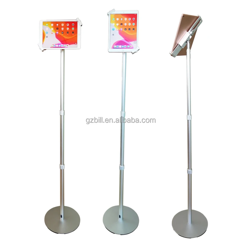Universal tablet security floor stand with lock holder for 7 to 10.5 inch tablet metal support height adjusted
