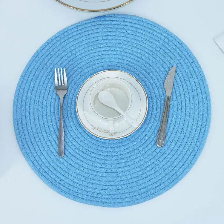 customizable design 10cm cotton rope hand knitted home table mats