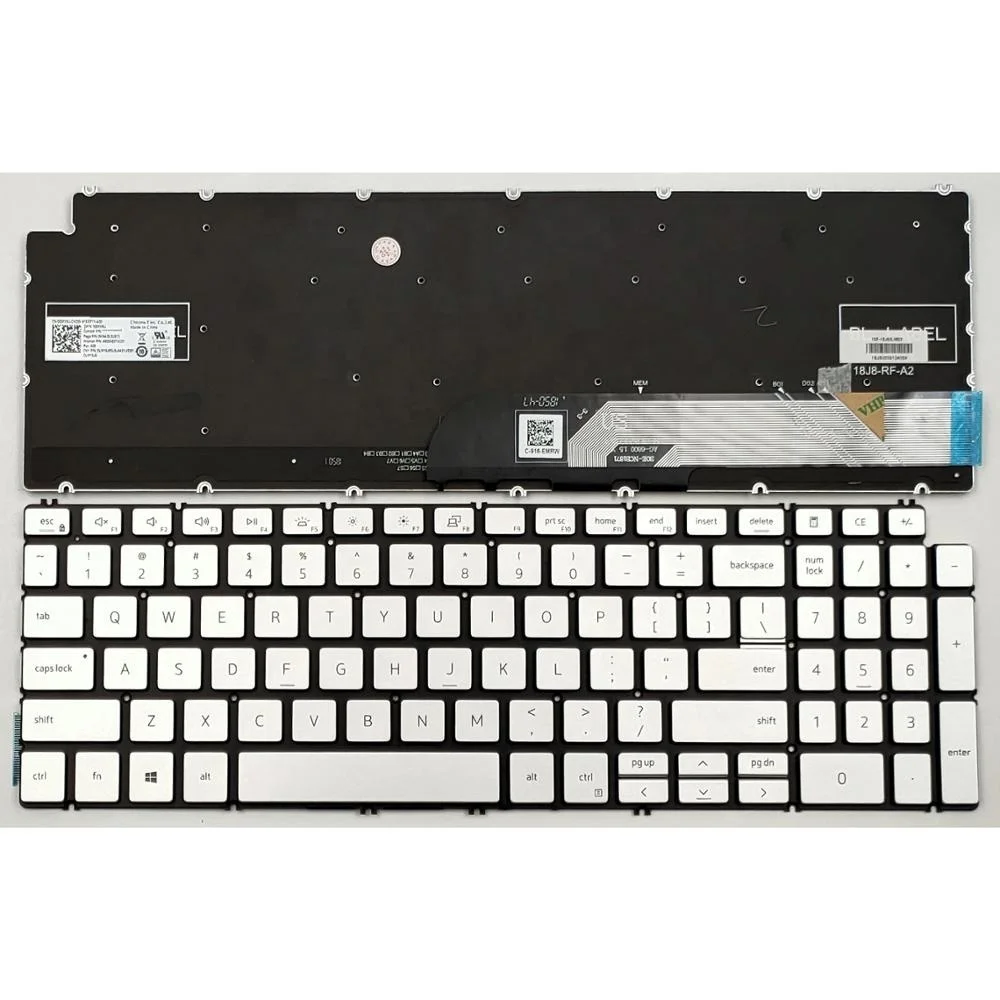 Newest Keyboard For Dell Inspiron 7590 7591 7791 5584 5590 5593 5594 5598 P42e P88f P90f Backlight Laptop Keyboard Silver Color