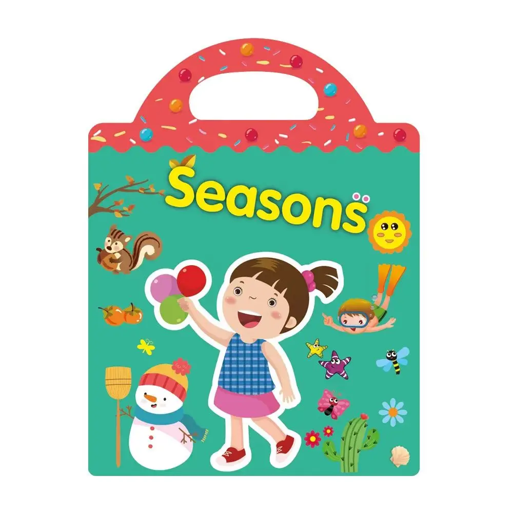 Custom Different Themes Kids Educational Toy  Sticker Book 3D Puffy Jelly Album With The Grip Handle