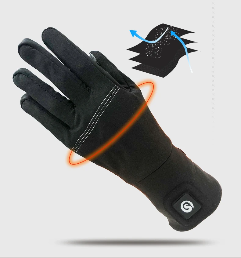 Winter USB Hand Warmer Electric Thermal Waterproof Heated Ski Gloves