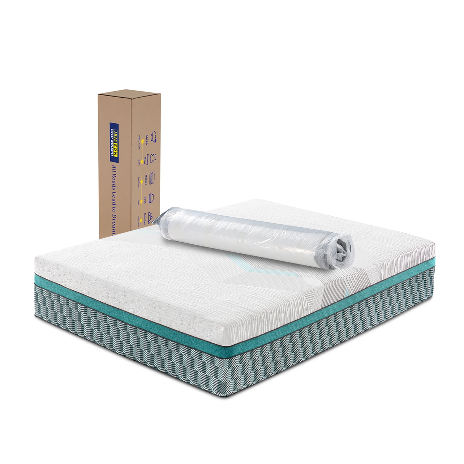 Orthopedic Gel Memory Foam Mattress in a box Pocket Coil King Queen Size Bed Mattresses