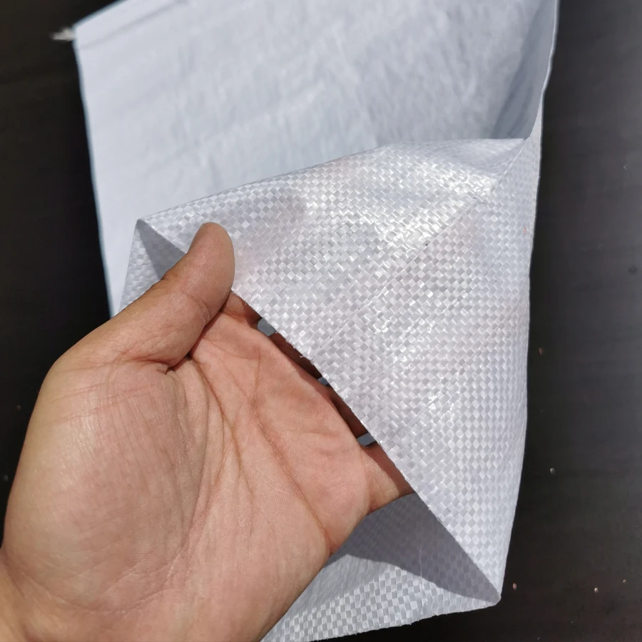 OEM double layer with inner membrane liner sack feed bag thickened waterproof express packing bag white plastic woven bag