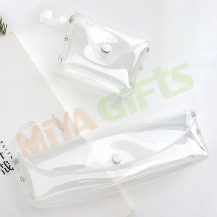 custom clear pen bag transparent soft vinyl jelly bag pen case planner pencil holder pouch star glitter