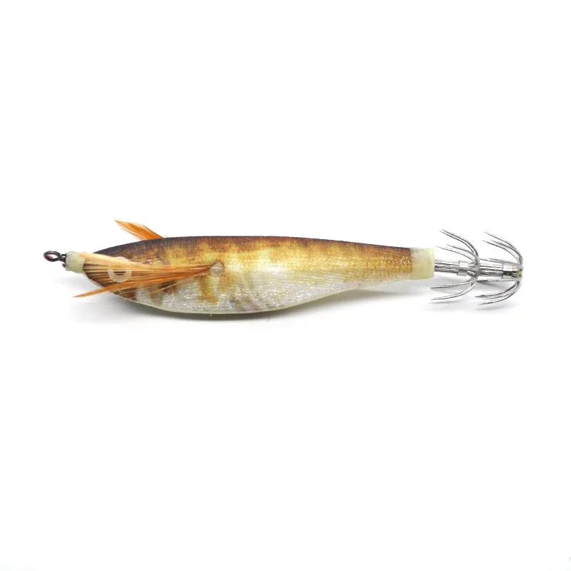 Hot Sale OEM New Luminous Wood Shrimp With Noise Balls Squid Jig Wood Shrimp Bait 14 Colors Luminous Round Belly Shrimp Lure