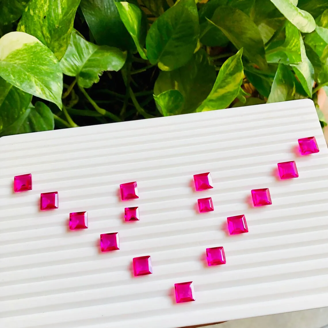 Pink Corundum Ruby Cushion Shape Cut Stone Loose Gemstone 20 Pcs Layout For Jewelry 100 Ct 6X6 15X15mm Wholesale Factory Price