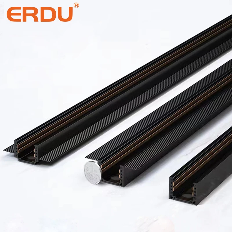 ERDU 48V Ultra-Thin Mini Led Magnetic Track Light Cob Spot Light Adjustable Smart Dimmable Linear Track Grille Light