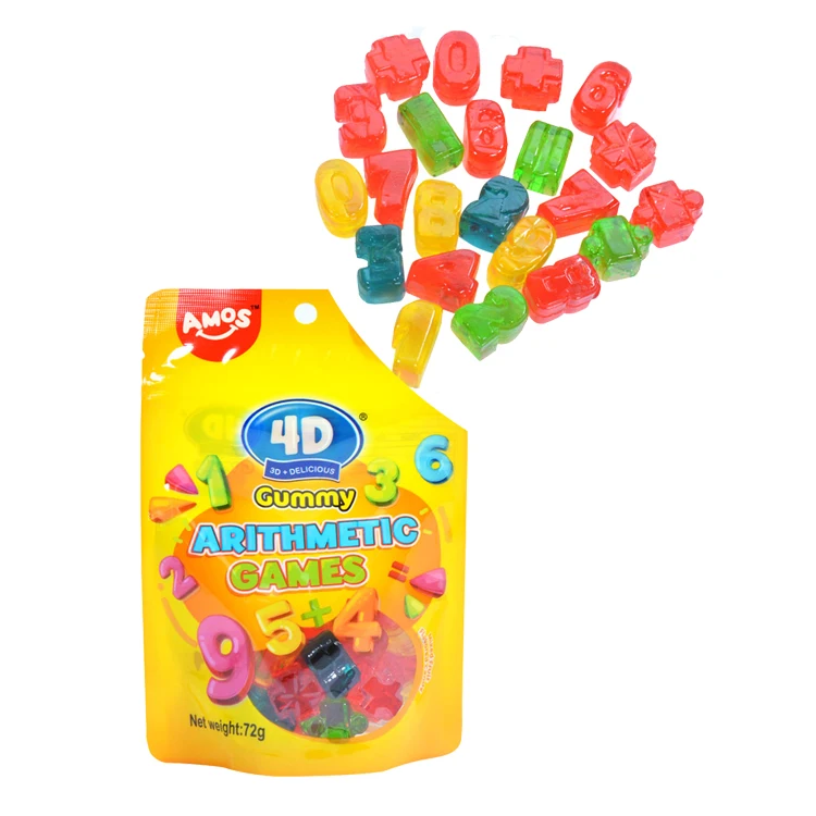 Amos Arithmetic Games Gummy Candy Fruit Flavor Bulk Energy Gummy Child Snack