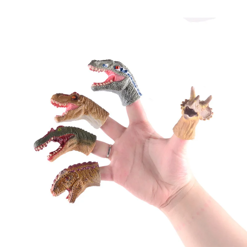 New Hot Sale Finger Puppet Toy Realistic Dinosaur Hand Puppet Toy Animal PVC Picture PCS Plastic Color Material Origin Cartons