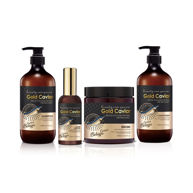 Wholesale Gold Caviar Deep Repair Treatment Hair Shampoo And Conditioner Set For African Hair