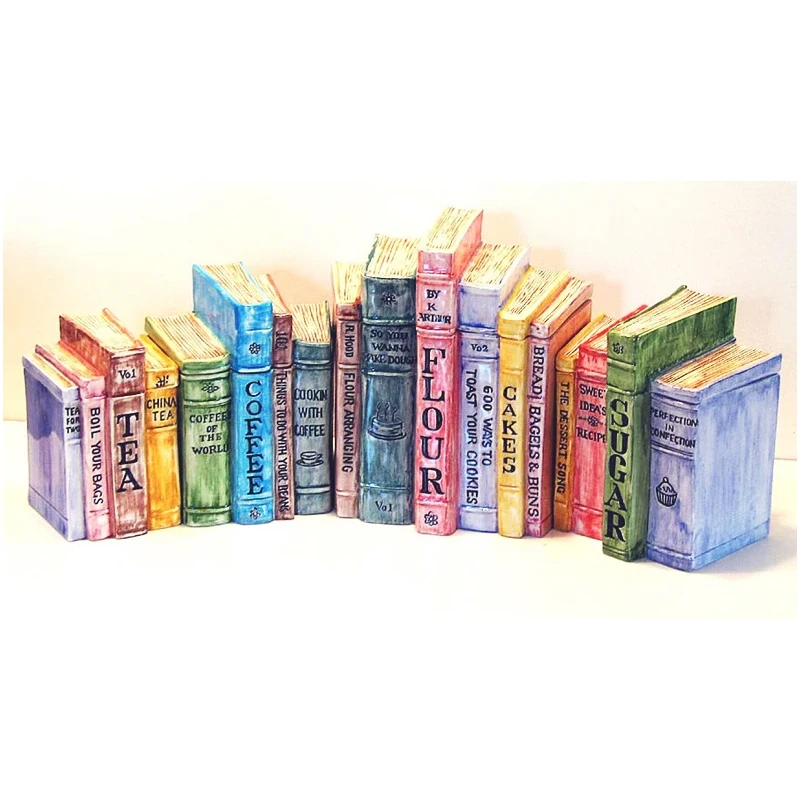 custom beautiful birthday gift unique home decor cookie canister ceramic book shaped jar