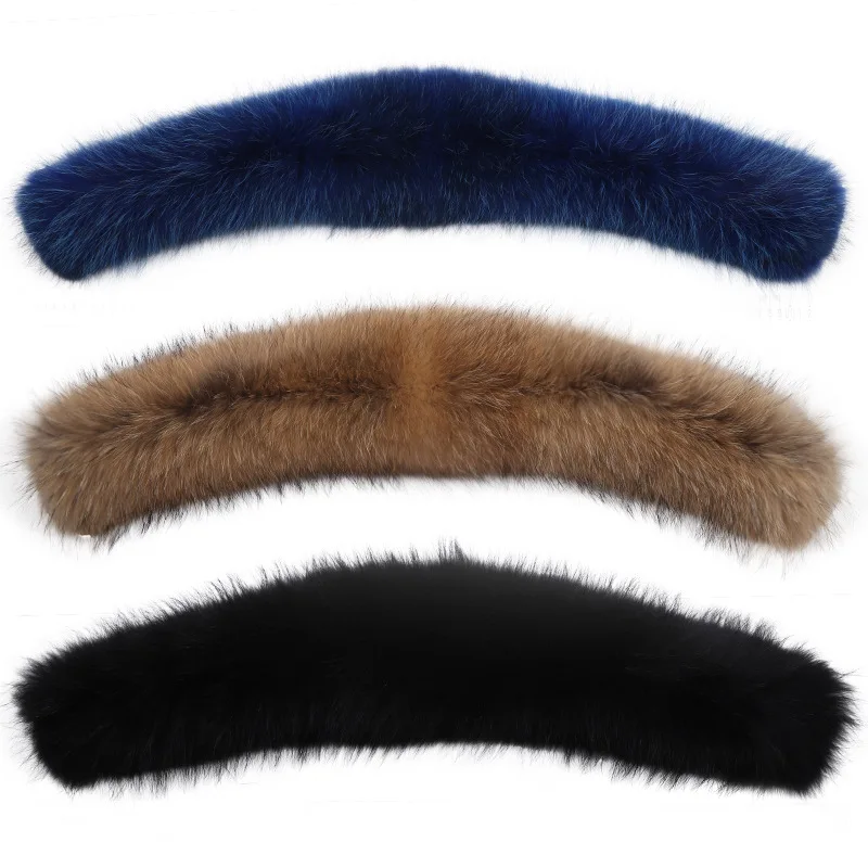 Lining 75cm Real Raccoon Fur Collars Parka/Jackets Hood Natural Fur Scarf Hooks Raccoon Hood Trims