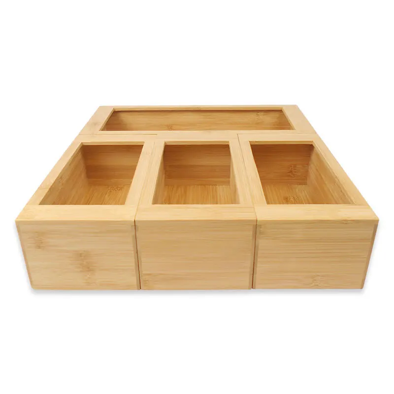 Compatible Food Storage Bag Ziplock Organizer Holders Bamboo Drawer Organizer Set Accessories Stackable For Home