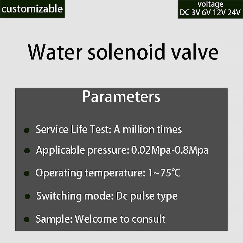 GL Plastic 3V 6V 9V 12V 24V DC bistable electric water solenoid valve toilet touchless infare faucet urinal solenoid valve