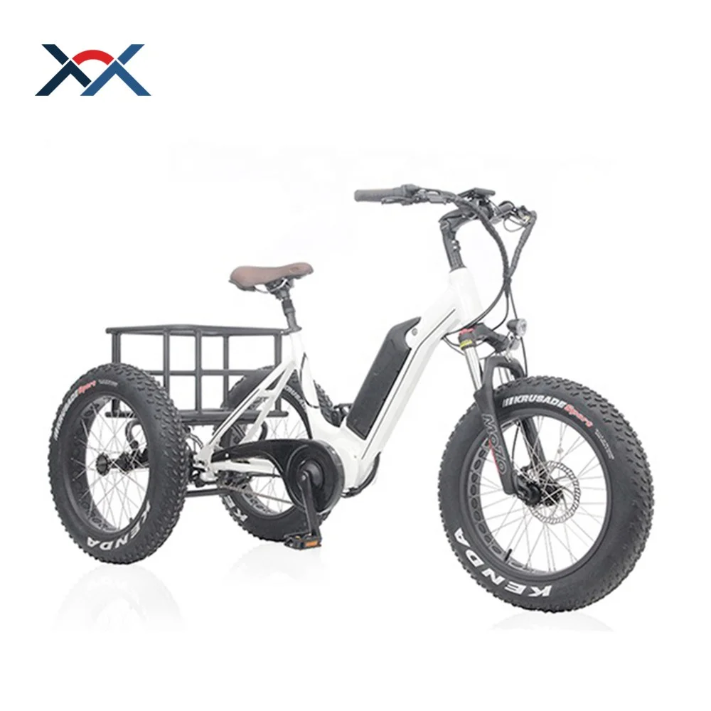 48 в 12 Ач SDI батарея E Trike 350 Вт Средний привод Электрический трехколесный велосипед Толстая