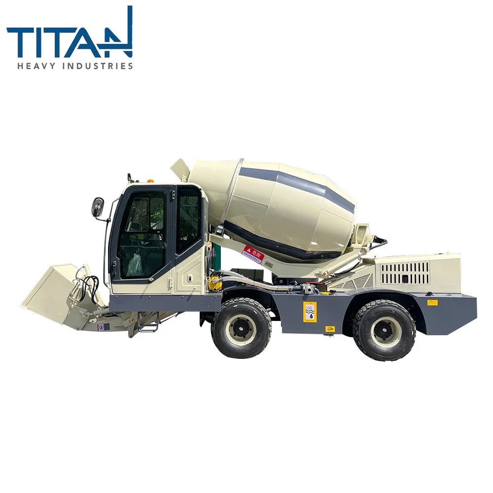 TITAN Official TL2500 Mobile Concrete Mixer Truck 2.5m3 Self-Loading with Automatic Pump & Engine for Construction Industries