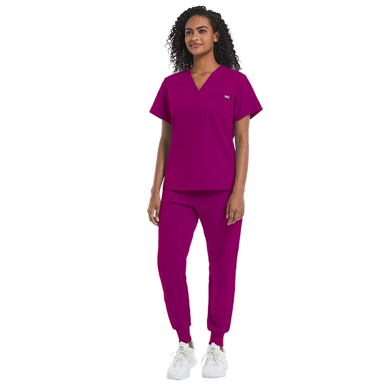 42031 stretchy joggar woman sweat suit two piece timberland scrubs uniforms sets cotton work clothes for nurses
