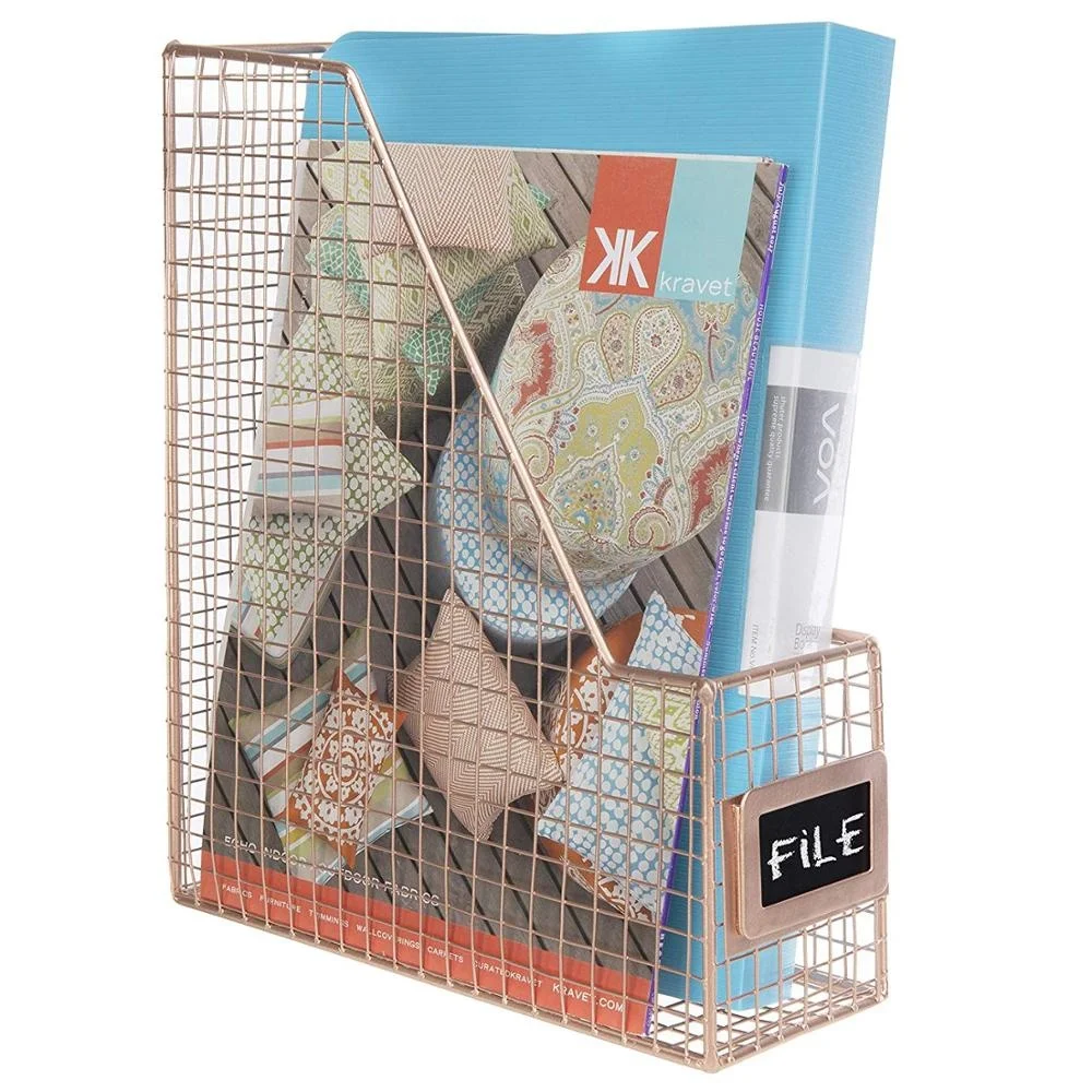 Mesh Wire Office Desk Organizer, Metal Document File Holder/Megazine Rack/Mail Holder
