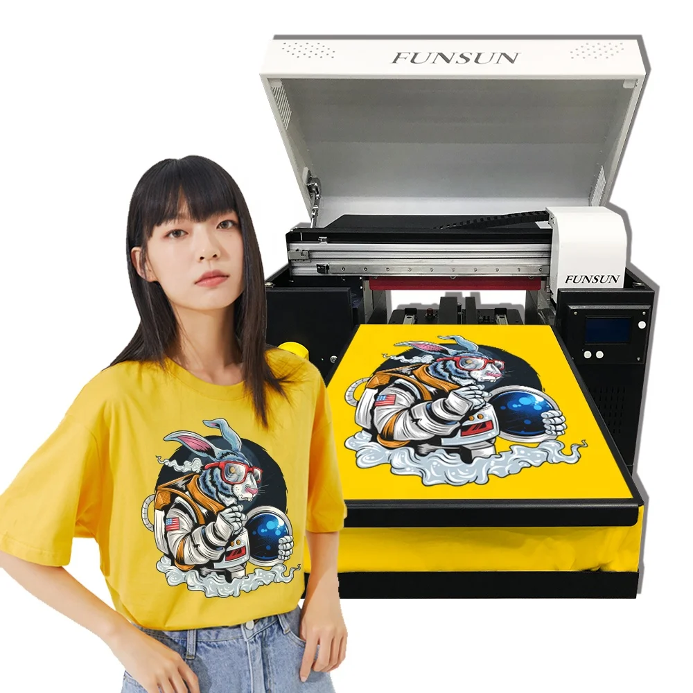 FUNSUN A3 Textile Fabric Tshirt Socks Bags Printer 1440dpi Garment T-shirt Printing Machine DTG Printer Manufacturer