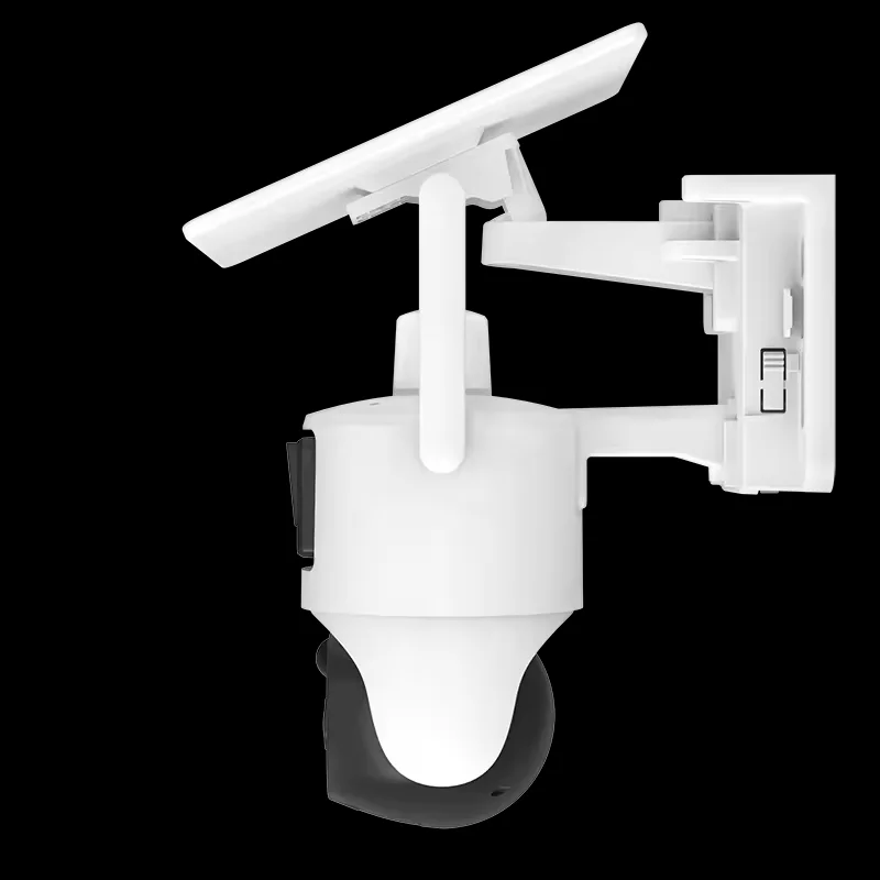 New V380 4MP dual lens 7w solar strap PTZ bullet wifi camera 360 degree visual alarm PIR motion detection with 8000mah battery