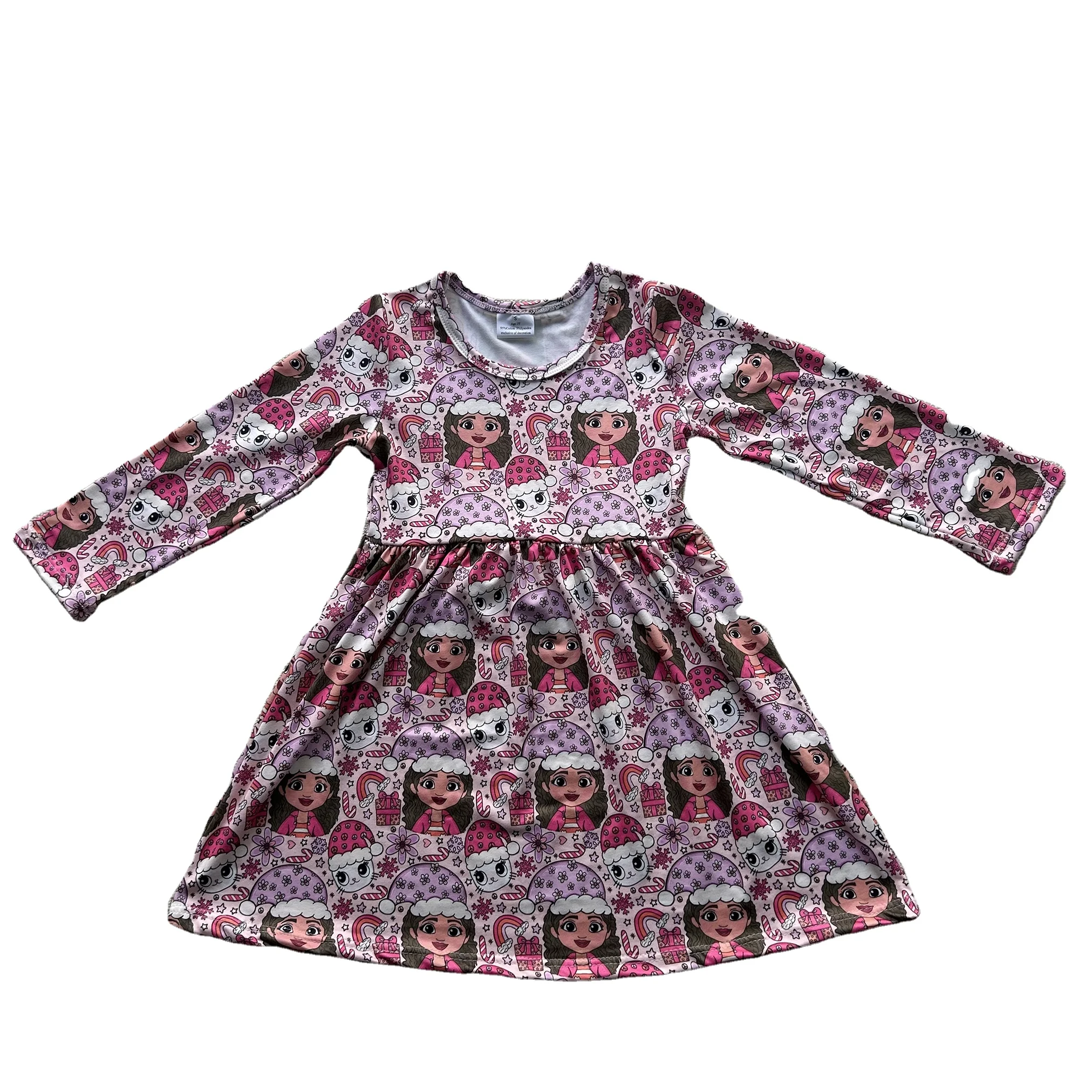 Новое поступление повседневные платья для девочек Осеннее детское шелковое рождественское платье с длинным рукавом красное больших от 6 до 14 лет