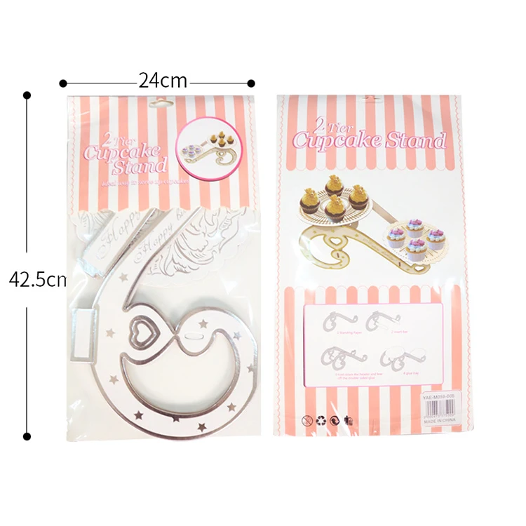 New environmentally friendly thickened European-style double-layer dessert table paper cake stand for birthday party wedding