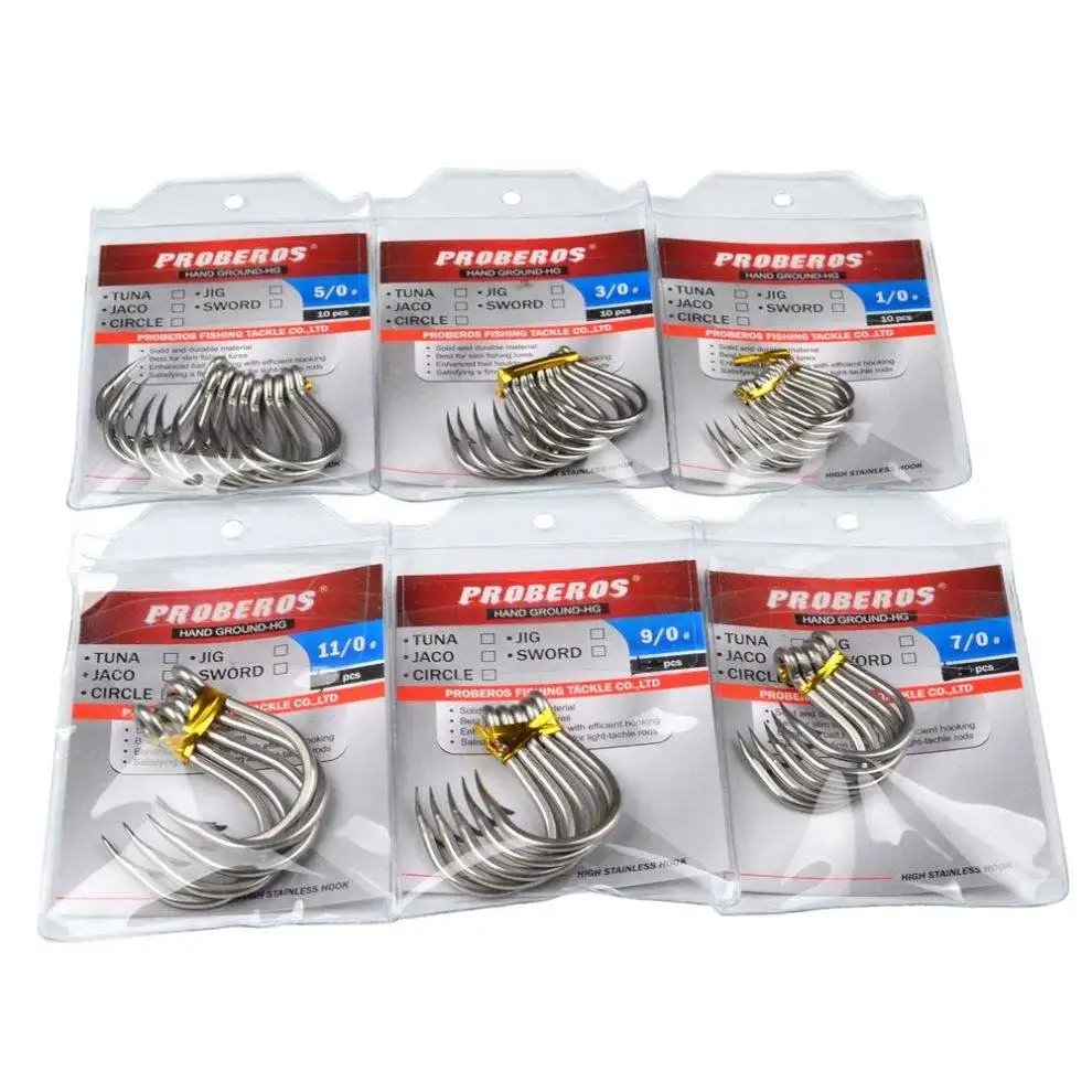 Jigging Hook Fishing Hooks Stainless Steel Fish Hooks1/0#-13/0# Fishhook Saltwater Jig Assist Hook