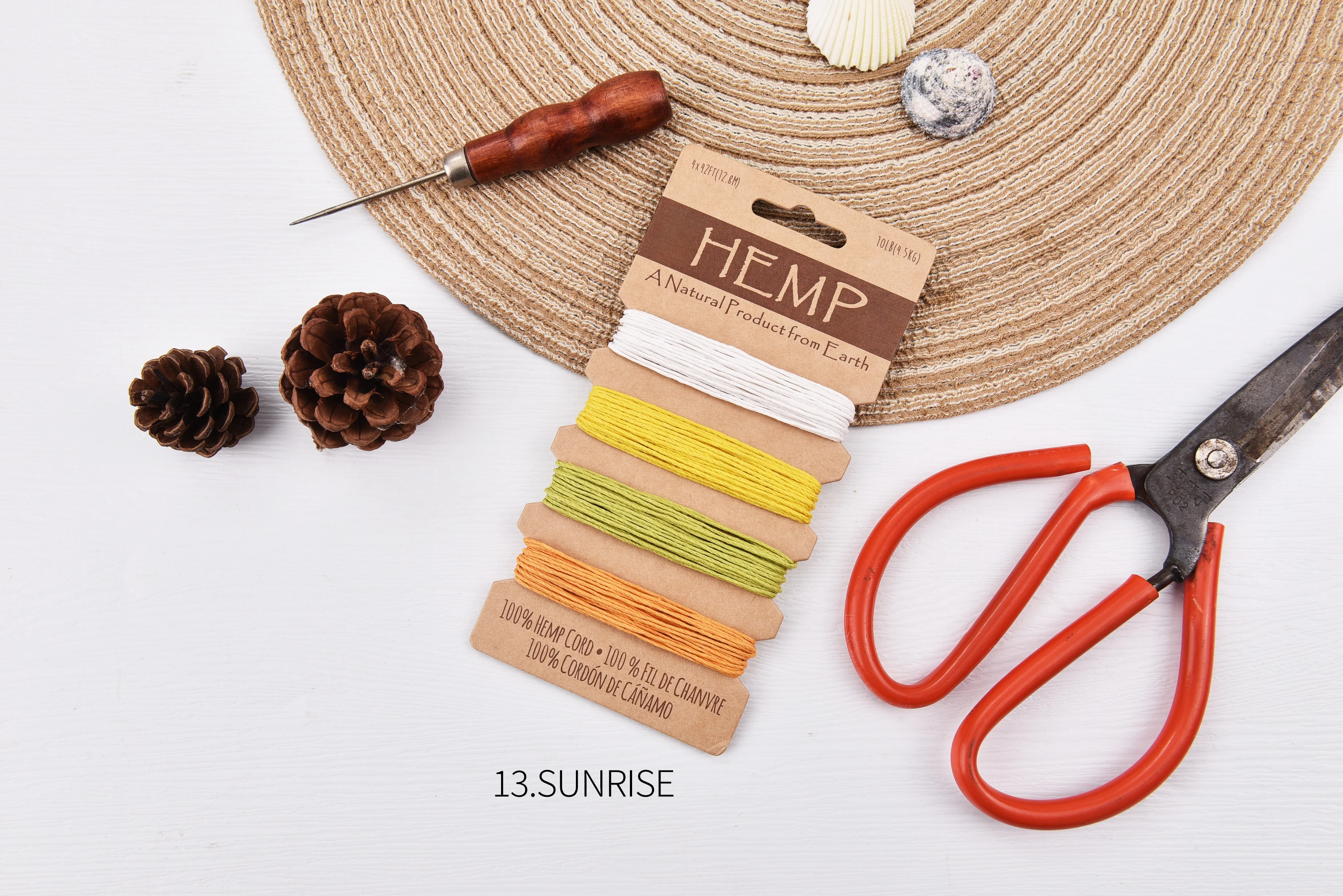 Ready to Ship Hand Knitting 1MM Waxed Hemp Cord Wholesale Sell by Card 19Colors