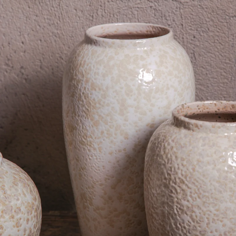 Handmade Pottery Antique Rustic Farmhouse Porcelain Flower Vase Vintage Large Ceramic Terracotta Retro Floor Vase