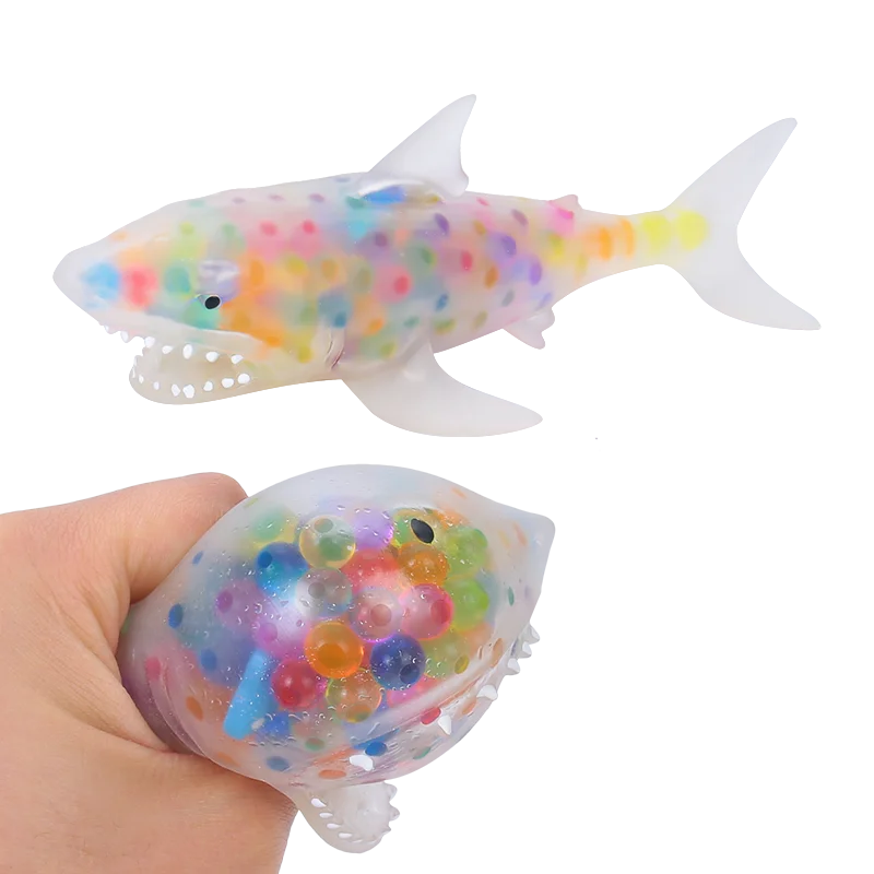 Funny Fidget Sensory Toy Anxiety Relief Squeezing Squishy Balls Filled with Water Beads Shark Toys