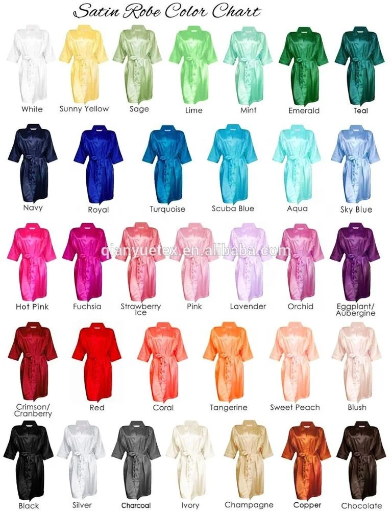 cheap silk like satin women kimono style wedding bath blank robe