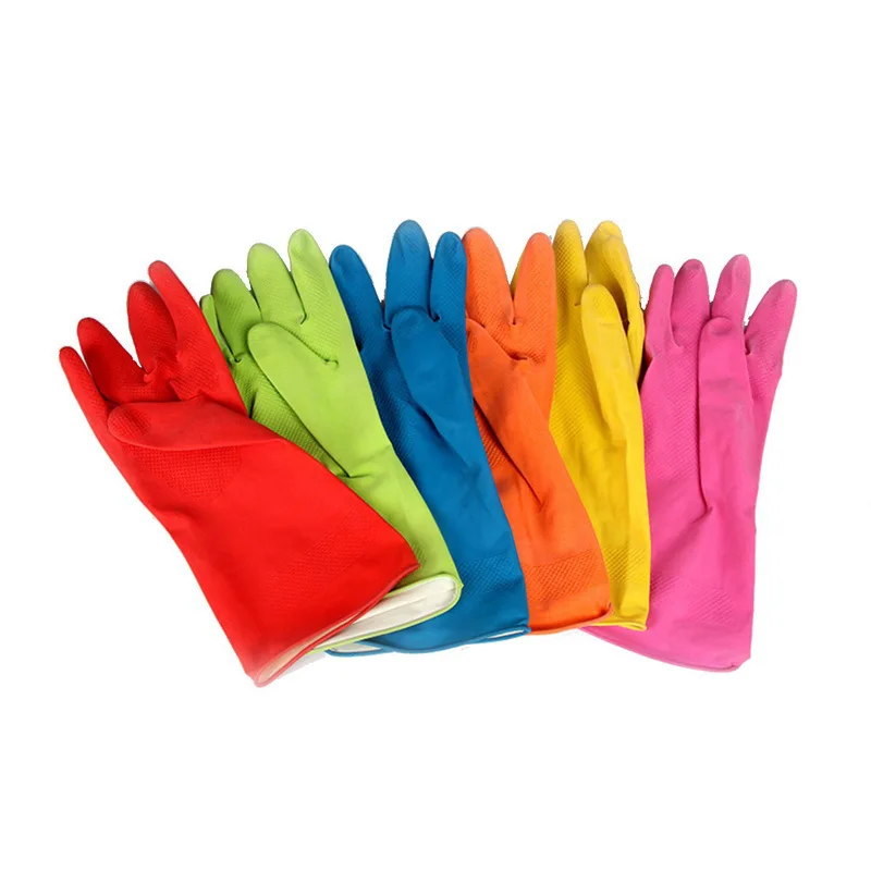 
3m high quality silicone dish washing cleaning kitchen Spray dipped flocklined rubber home gloves Latex household gloves 
