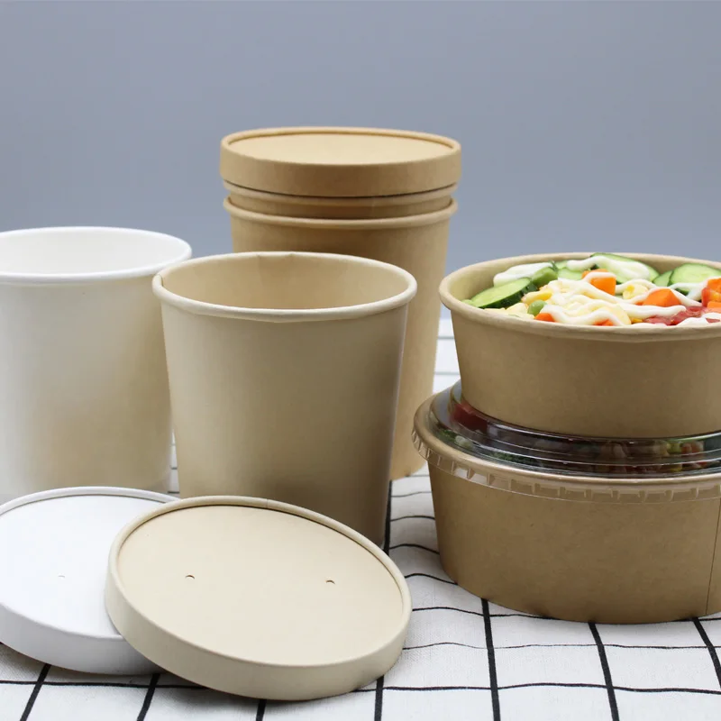 zhejiang paper papier  eco packaging 1100ml kraft paper containers 32oz bowl paper food cups vasos de papel para cafe