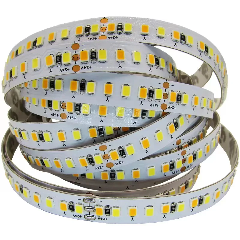Factory direct 12V low voltage two color self adhesive flexible showcase under cabinet  2835/5050 led strip light