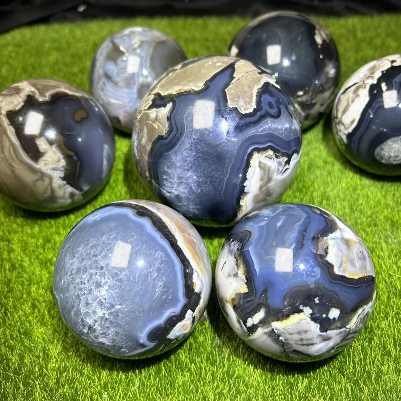 Wholesale Fluorescent Agate Spheres Healing Fengshui Crystal Quartz  Agate sphere for collection