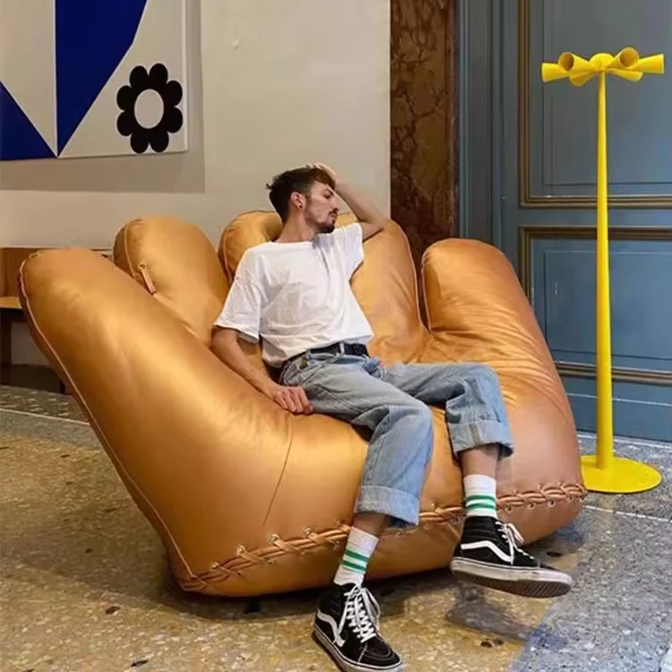 Italian Import Nordic Baseball Armchair Creative Microfiber Fabric Hotel Lobby Office Reception Sofa Chair Bedroom Use