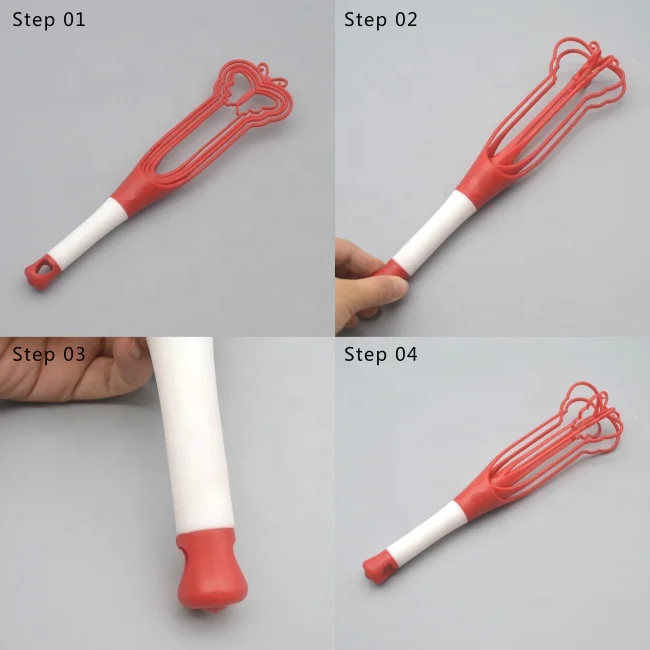 Manual Food Grade Stainless Steel Mixer Whisker Beater Blender Egg Whisk