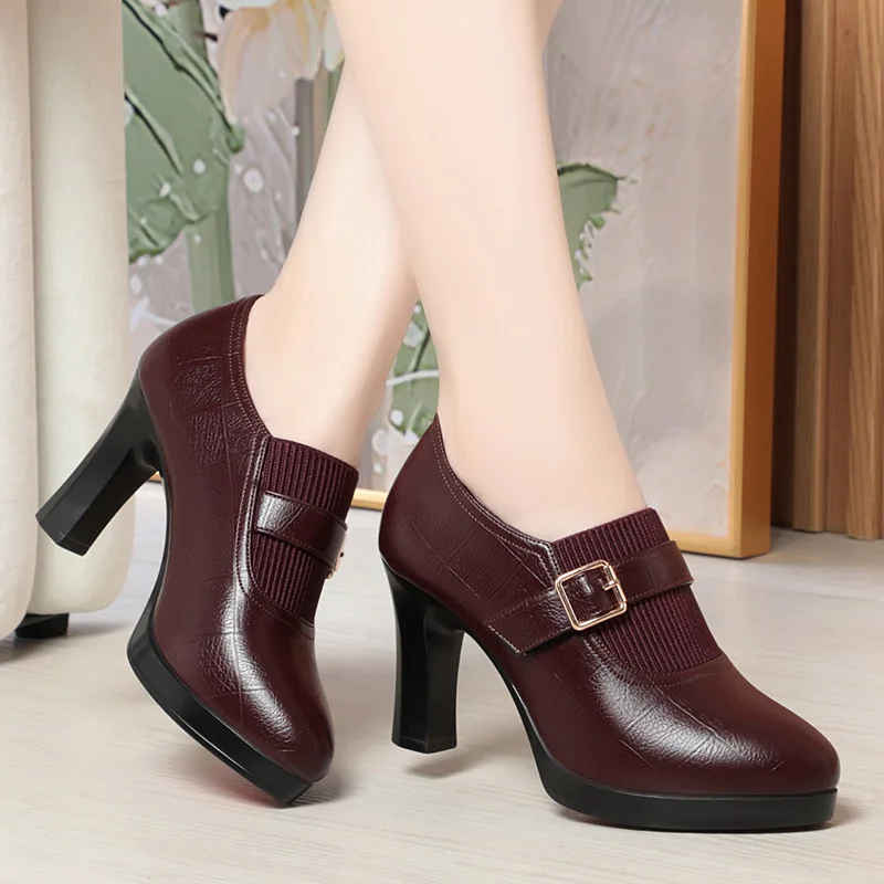 fashion boots women shoes height increasing winter black ankle leather boots for women