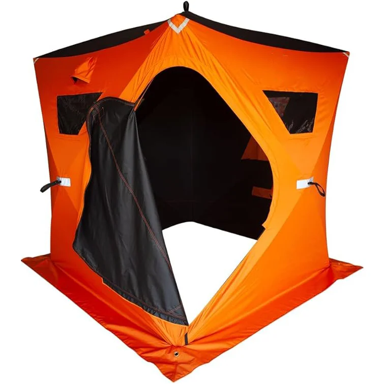 3-Person Pop-Up Portable Ice Fishing Shelter 34 Square Foot Fishing Area Camping Tent Style Ice Shed