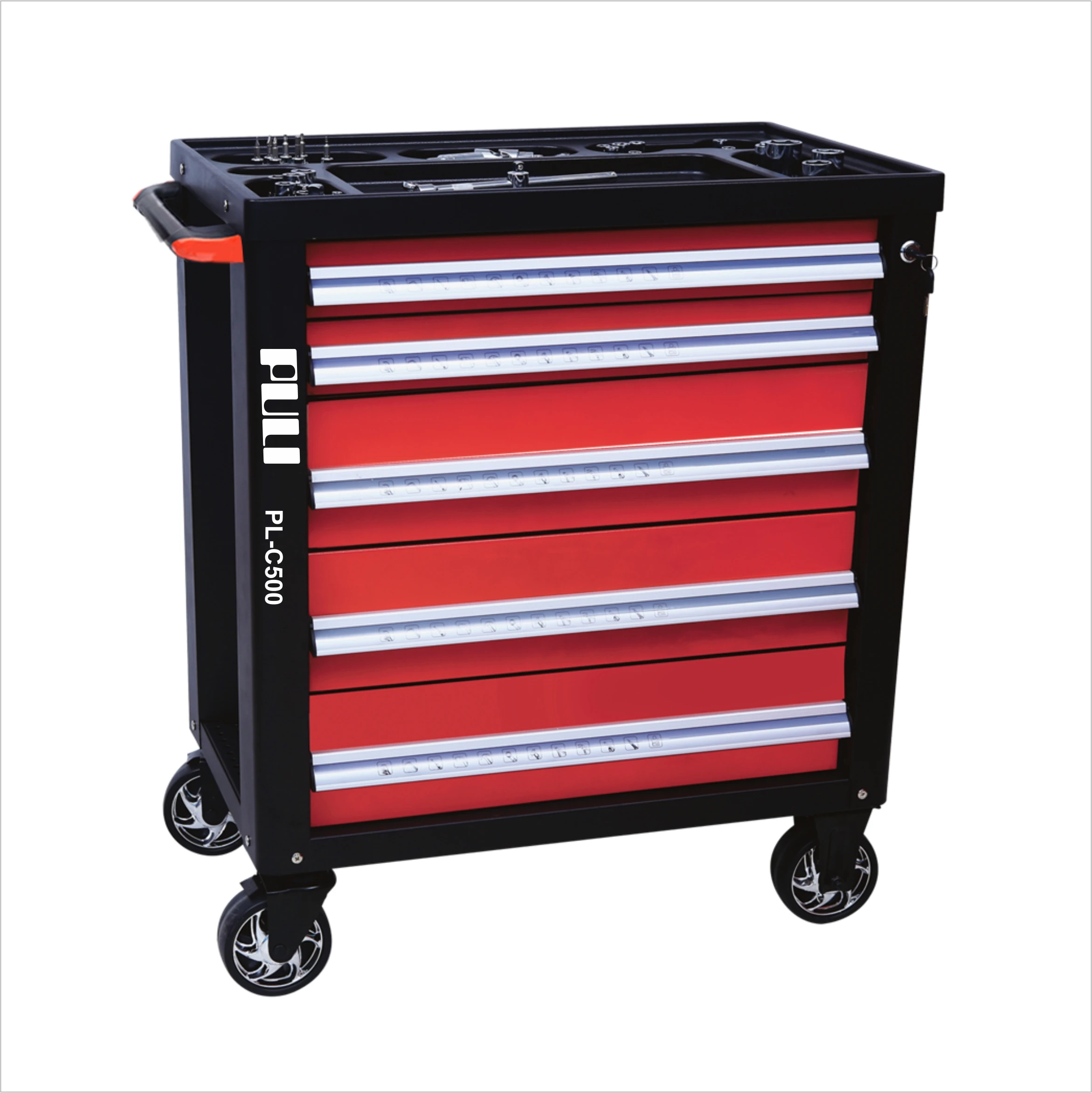 Rolling Tool Cabinet PL-C500 Workshop Professional Heavy Duty Mechanical Storage Garage Metal 5 Drawer Steel Handle 6 Months