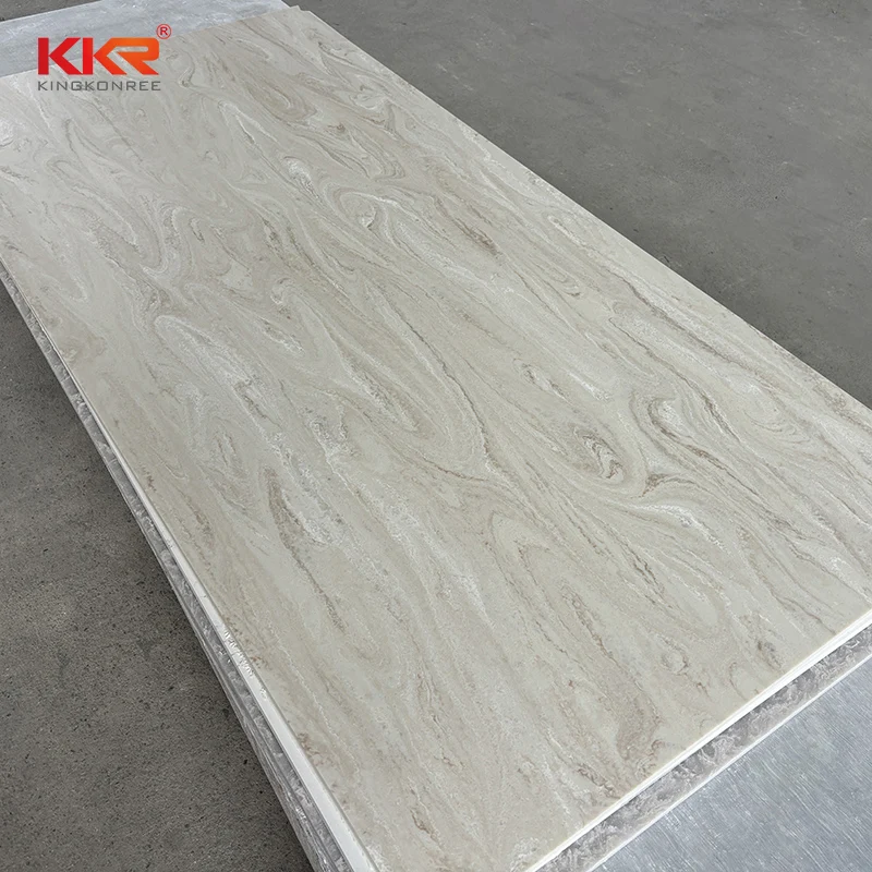 KKR 6-30mm Hot sell Zero Silica Artificial Stone Textured Marble Acrylic Solid Surface Sheets for Countertops/ Tabletops