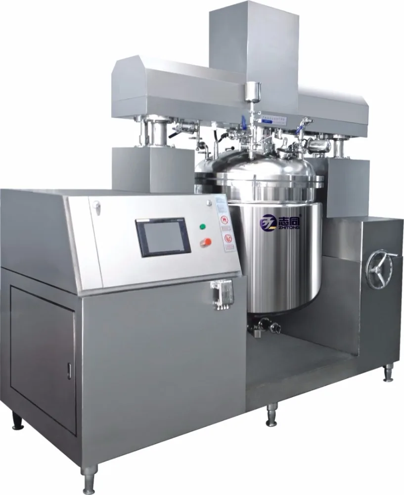 500L Cosmetic cream making machine hydraulic lifting vacuum emulsifier mixer machine ointment homogeneous mixer machine line
