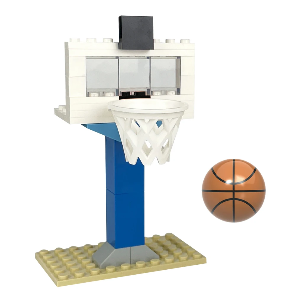 MOC Basketball Stand Hoops and Frame Small Particles Accessories Scattered Parts Sports Ccene Building Block Base Plate Toy