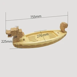 Hensin Japanese Style Restaurant Giant Customized Logo120cm Large Wooden Dragon Sushi Boat Container For Sushi