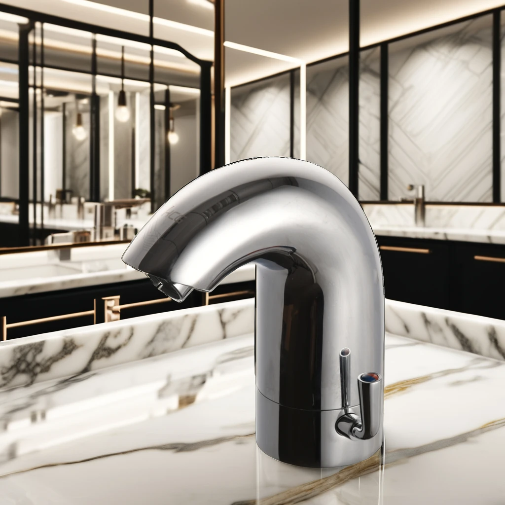 Modern Matt Black Brass Sensor Faucet Touchless Infrared Basin Tap Hands-Free Lavatory Tap with Ceramic Valve Core for Gym Use